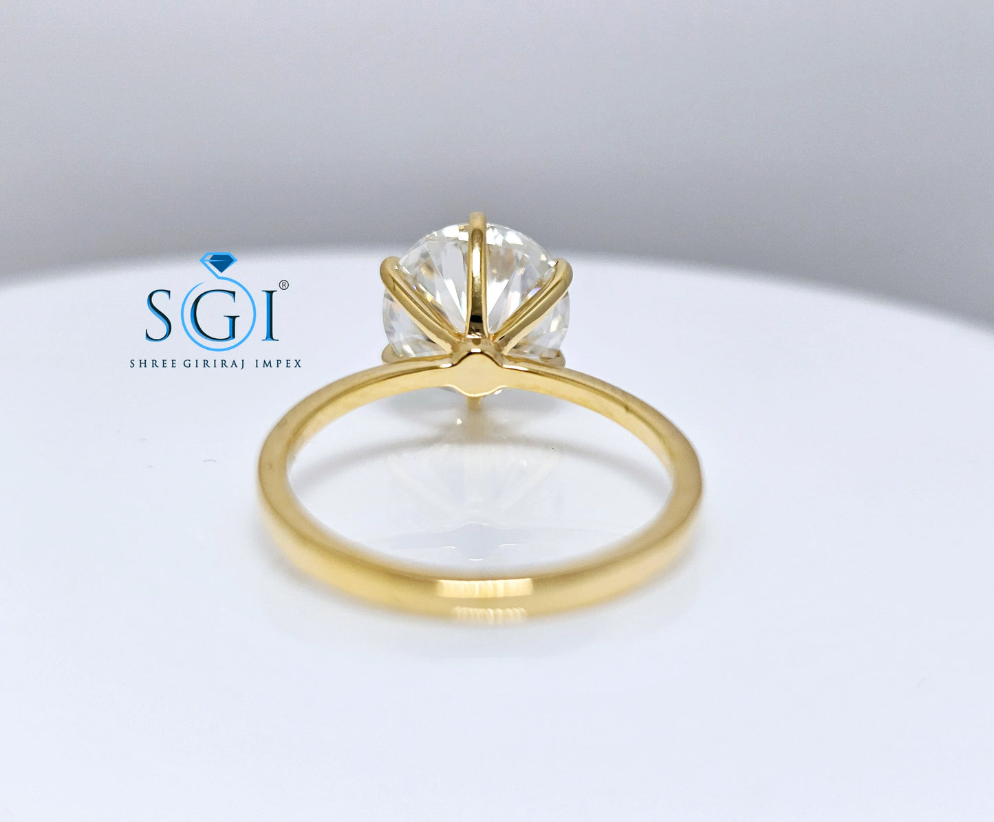 3ct Lab-Grown Diamond Solitaire Ring: E VVS1 Yellow Gold Engagement