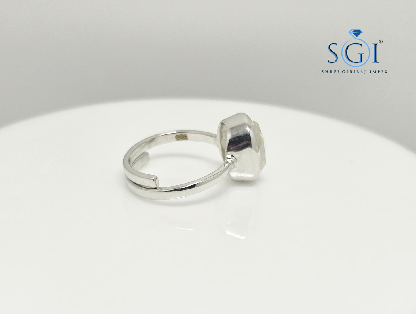 3.5ct Cushion Rose Cut Moissanite Engagement Ring: Adjustable Bezel Setting