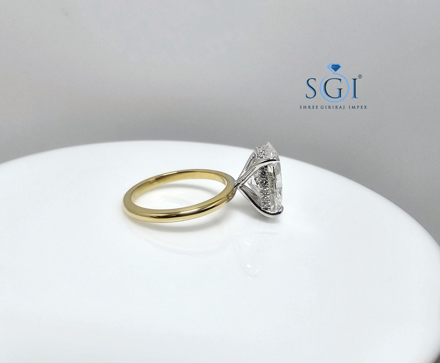 4.5ctw Lab Created Diamond Hidden Halo Ring — Engagement, Wedding, Anniversary in Yellow Gold