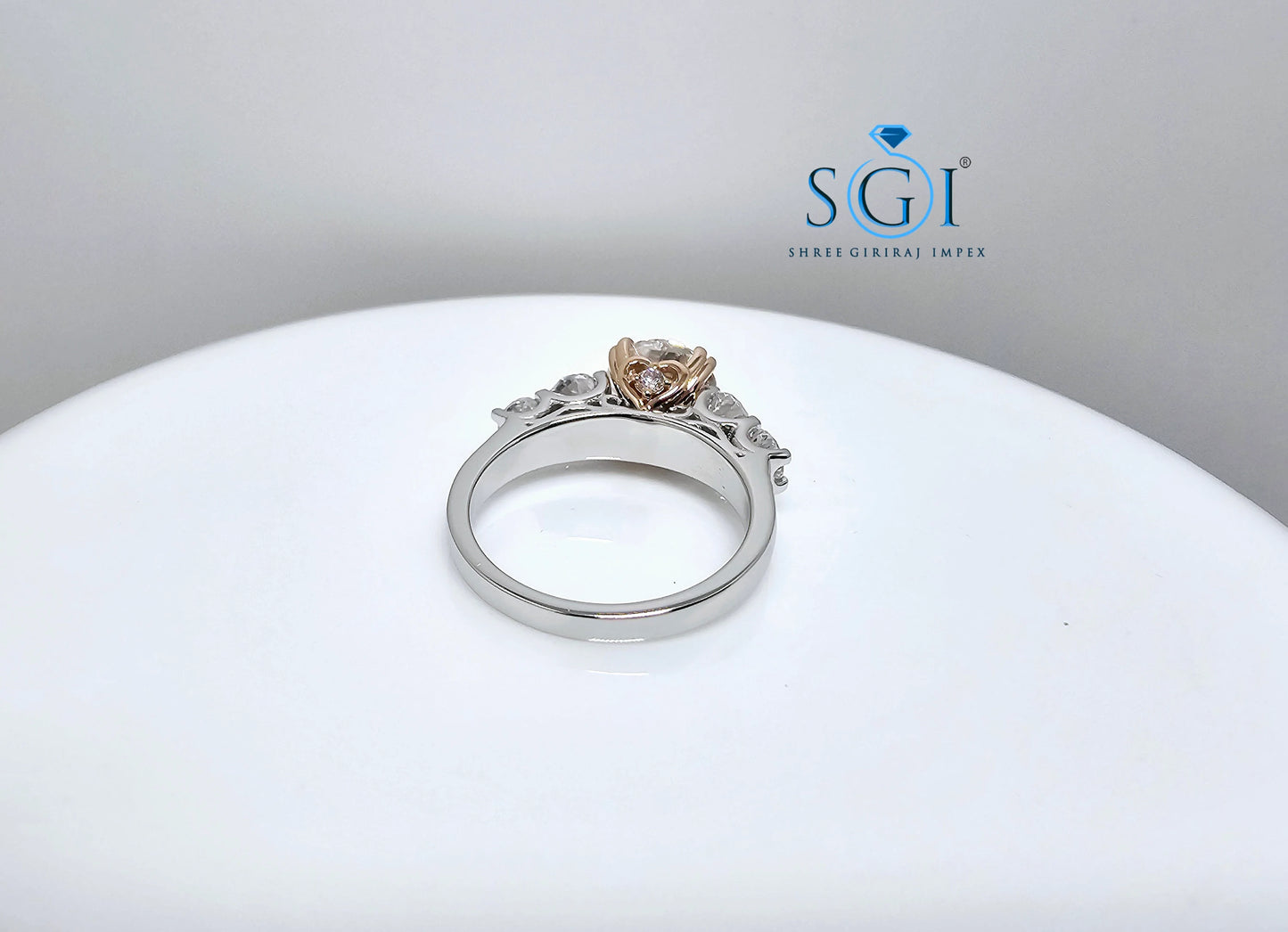 4.15ctw Lab Grown Diamond Five Stone White Gold Engagement Ring