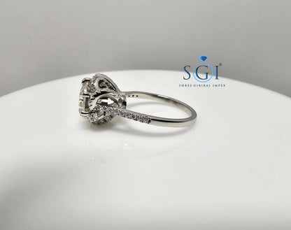 925 Sterling Silver Vintage Ring – 2.5ctw Moissanite Diamond Solitaire