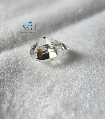 3 CT Step Cut Pear Shape Moissanite Loose Stone | Emerald Style Facets Lab Created Gemstone for Custom Jewelry