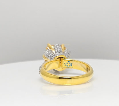 Fancy Yellow Topaz Engagement Ring: 14K Gold Moissanite Accent
