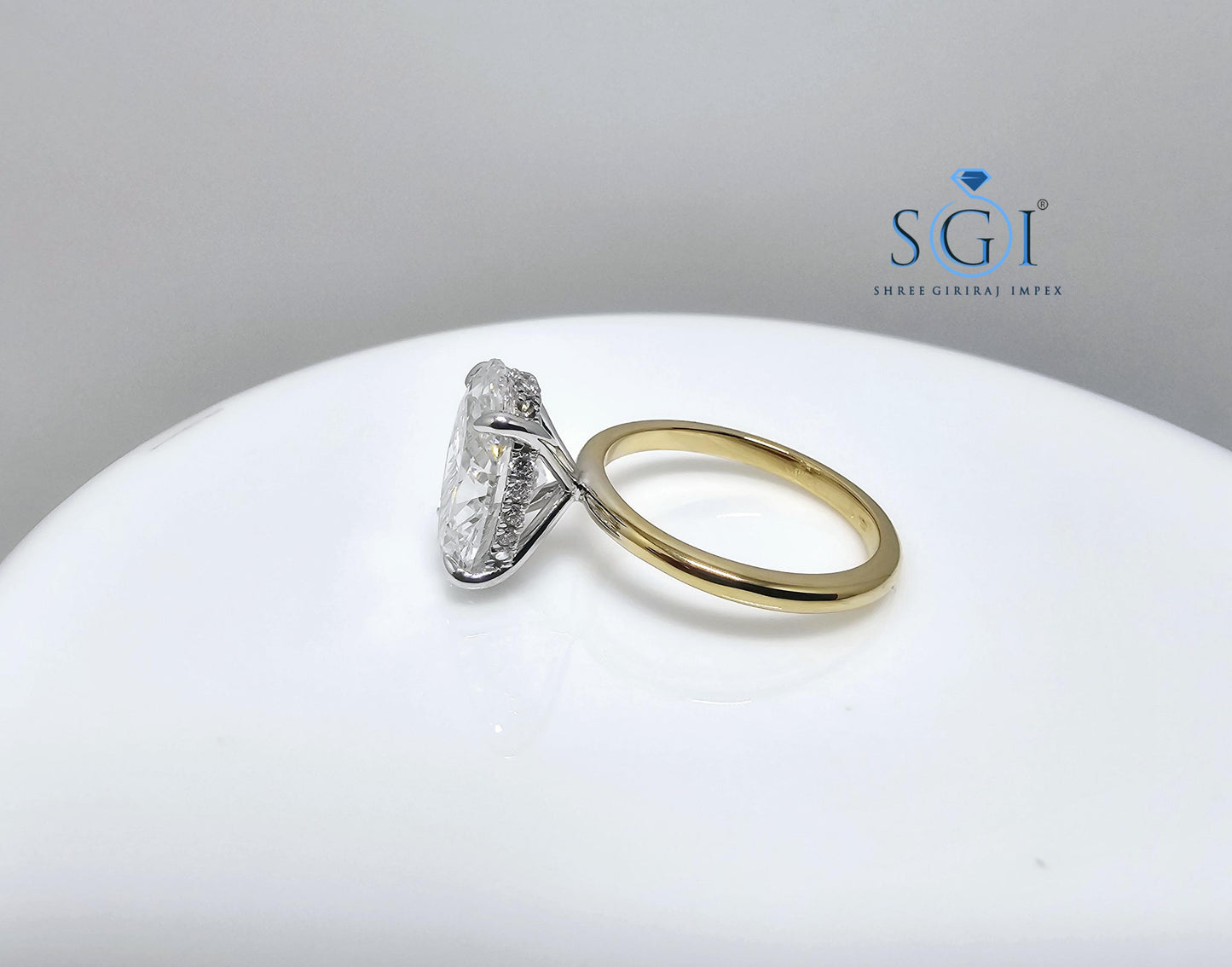 4.5ctw Lab Created Diamond Hidden Halo Ring — Engagement, Wedding, Anniversary in Yellow Gold