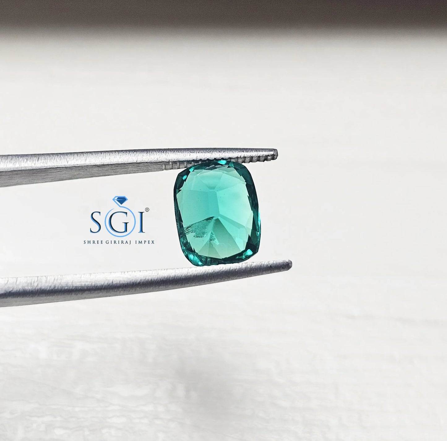 3.70CT Lab Grown Emerald: Old Mine Cushion Cut Zambian Green Gemstone