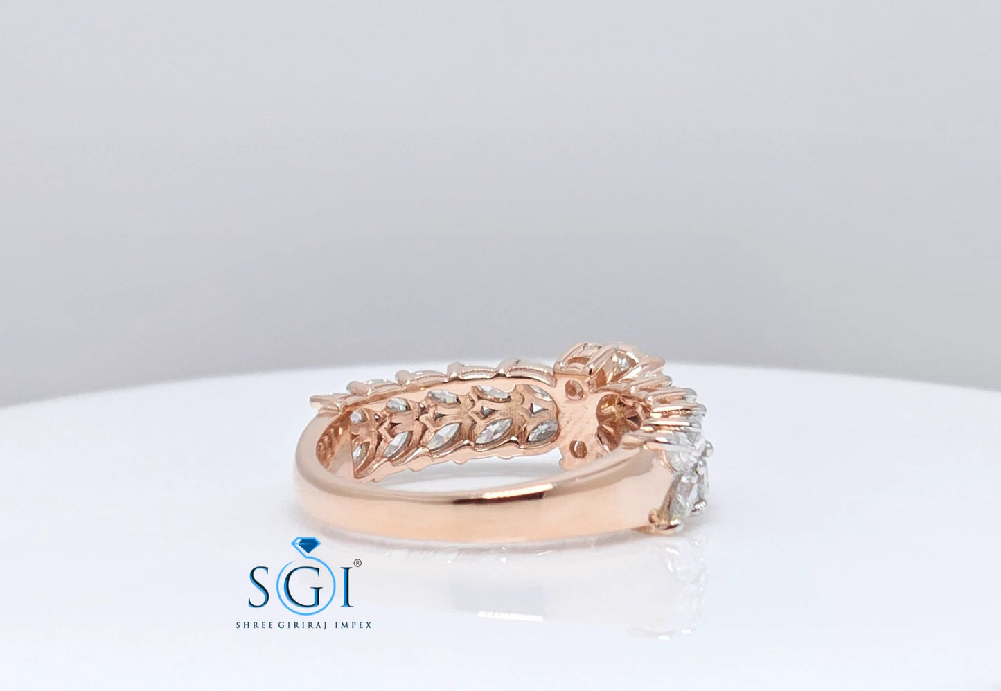 2.5ctw Moissanite Rose Gold Engagement Ring: Fancy Cut DE VVS