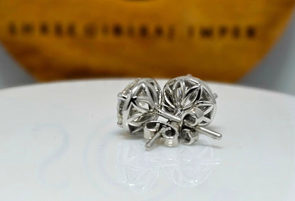 4ctw Moissanite Stud Earrings: White Gold Solitaire D VVS1