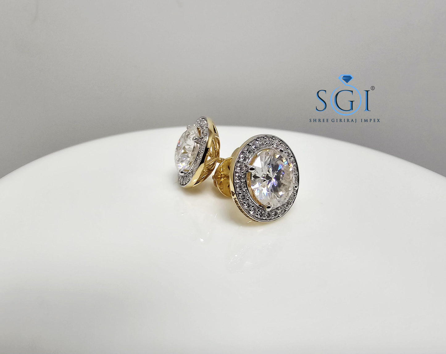 4.72 Ct White Moissanite Diamond Luxurious Earrings in 14K Hallmarked Gold Elegant Fine Jewelry