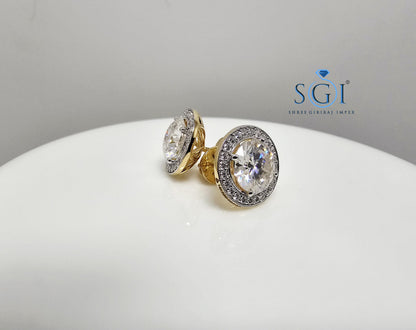 4.72 Ct White Moissanite Diamond Luxurious Earrings in 14K Hallmarked Gold Elegant Fine Jewelry
