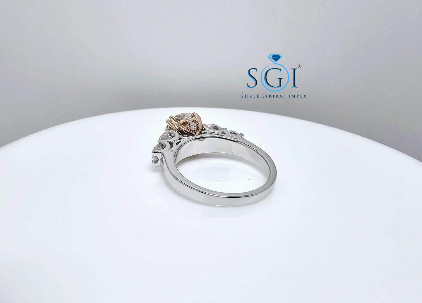 4.15ctw Lab Grown Diamond Five Stone White Gold Engagement Ring