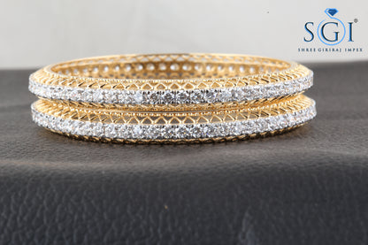 30ctw Round White D vvs1 Moissanite 14k Solid Gold Diamond Bangles, Stackable Round Shape Bangles For Valentine Day, Diamond Bangles For Bridal, Wedding Bangles For Womens