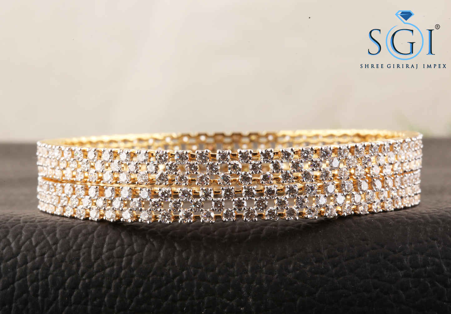 25ctw White D VVS1 Moissanite Diamond Set of 2 Bangles, Classic Design Set Of 2 Pcs Bangles, White  Diamond Studded 18k Gold Plated, Very Beautiful Designer Bangle, Bangles For Womens