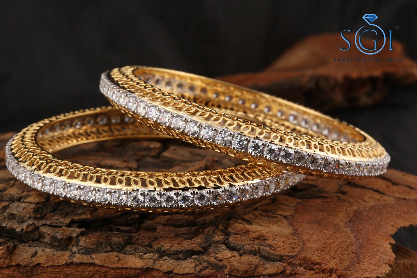 15ctw Moissanite Round Cut Diamond Bangles, Elegance Diamond Bangle, Set Of 2 Single Diamond Line Bangle Set, Party Wear Bangles For Womens, Bridal Wear Bangles, Gift For Mom