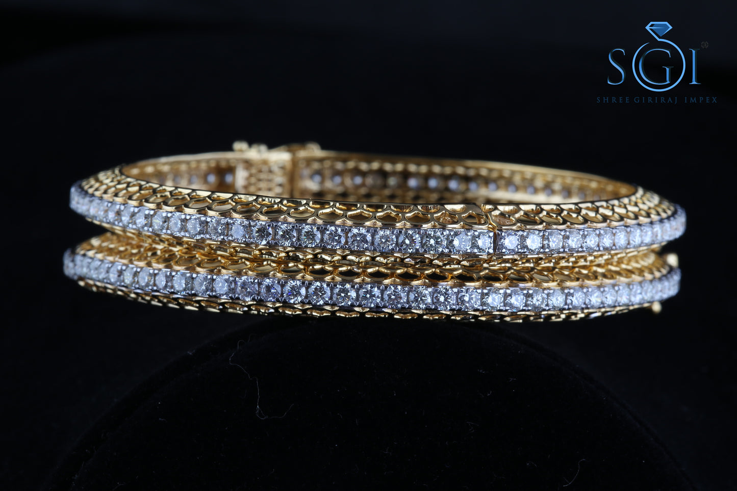 15ctw Moissanite Round Cut Diamond Bangles, Set Of 2 Bangles Bracelets, Bracelets, Indian Bangles and Bracelets, Real Gold Diamond Bangle Bracelets For Ladies, Traditional Bangles Collection For Womens