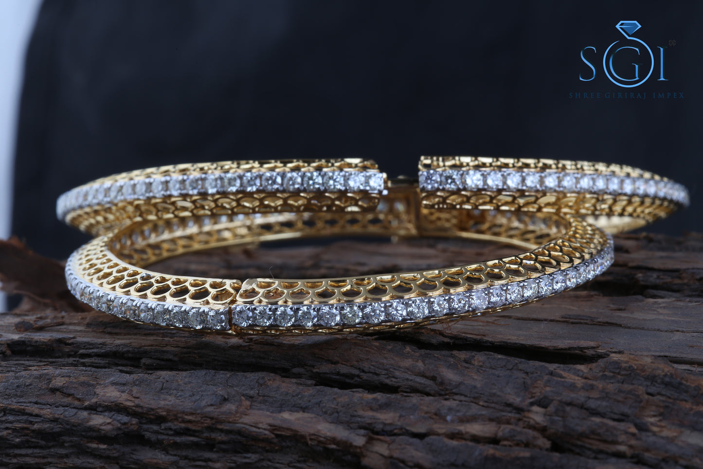 15ctw Moissanite Round Cut Diamond Bangles, Set Of 2 Bangles Bracelets, Bracelets, Indian Bangles and Bracelets, Real Gold Diamond Bangle Bracelets For Ladies, Traditional Bangles Collection For Womens