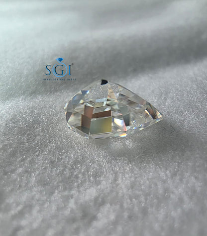 3 CT Step Cut Pear Shape Moissanite Loose Stone | Emerald Style Facets Lab Created Gemstone for Custom Jewelry