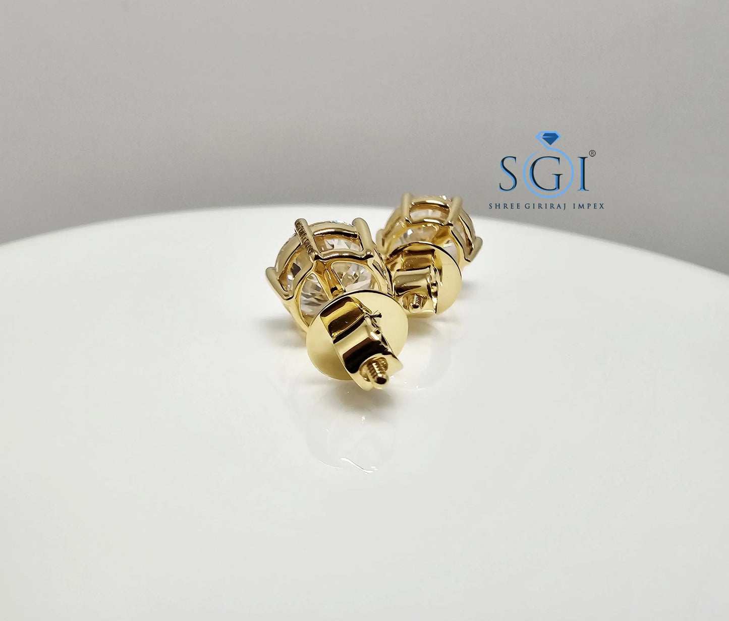 5.10 Ct Lab-Grown Diamond Stud Earrings: 18K Yellow Gold, IGI Certified