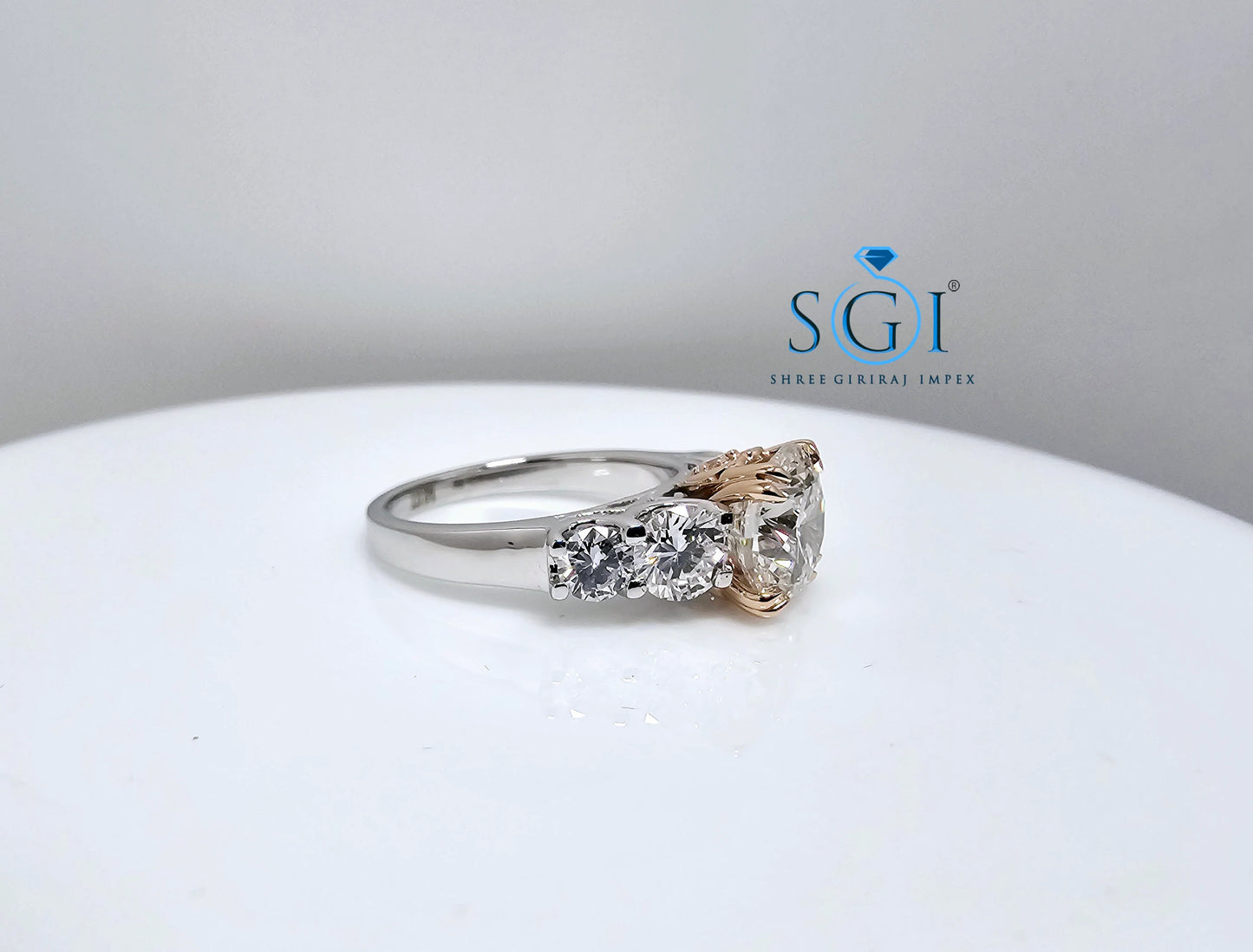 4.15ctw Lab Grown Diamond Five Stone White Gold Engagement Ring