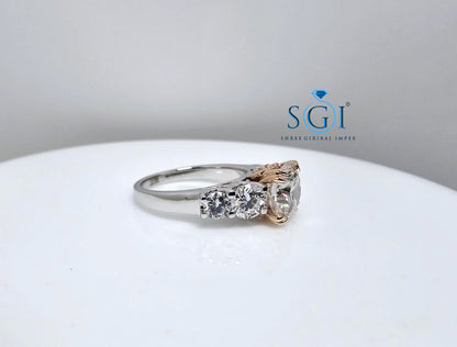 4.15ctw Lab Grown Diamond Five Stone White Gold Engagement Ring