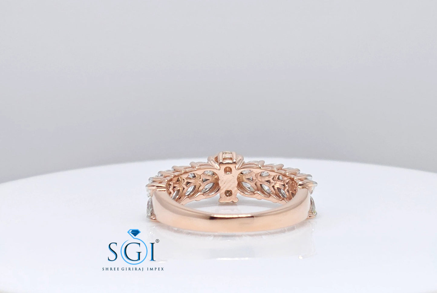 2.5ctw Moissanite Rose Gold Engagement Ring: Fancy Cut DE VVS