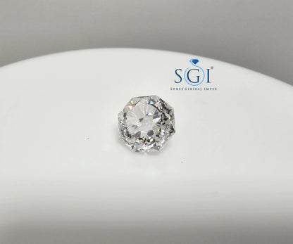4.04 Ct Octagonal Modified Brilliant Cut White Moissanite Diamond Ideal for Fine Jewellery Settings