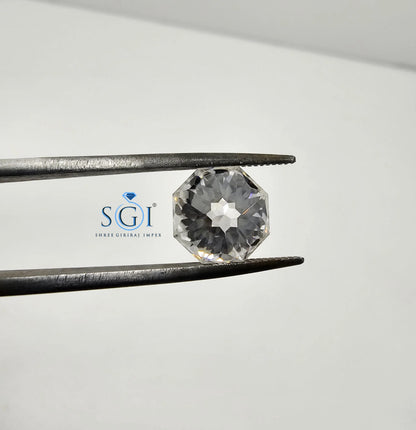 4.04 Ct Octagonal Modified Brilliant Cut White Moissanite Diamond Ideal for Fine Jewellery Settings