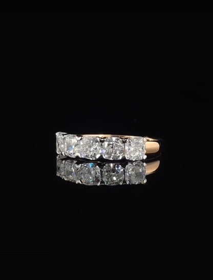 5mm Cushion shape White Moissanite Diamond Engagement Ring with 14k Yellow Gold