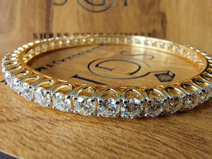 4mm Round White D vvs1 Moissanite Diamond Bangels With 18K Gold