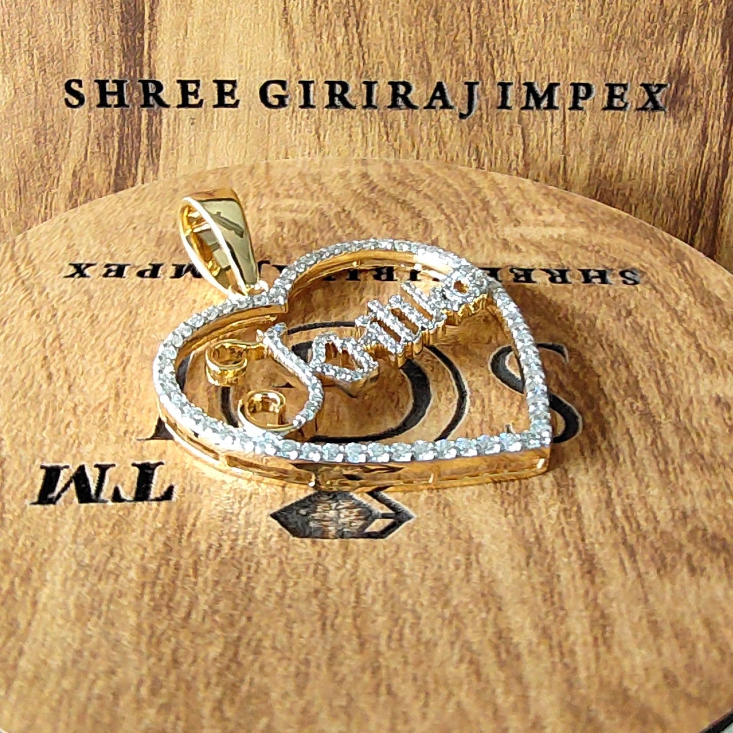 Kritika (customize) Name Pendant In Heart Shape 14k Gold With Moissanite Diamond