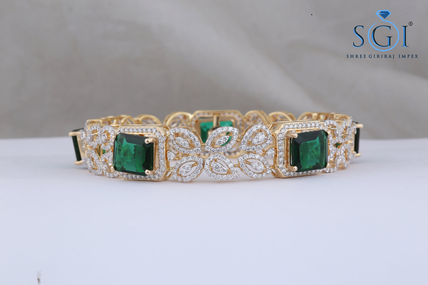 60ctw Green Lab Grown Emerald And Round Cut Moissanite Diamond Bangles, Emerald Green Yellow Gold Bangles, Bollywood Jewelry,Diamond jewelry, Fancy Bangles For Women, Wedding Bangle Collection