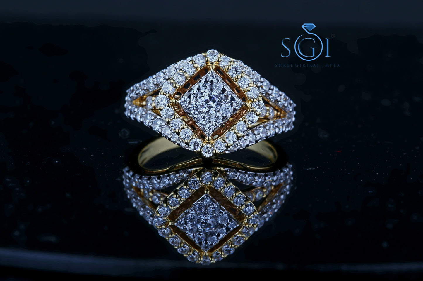 2ctw Moissanite Diamond Star Melle Round Cut Multi Diamond Set Ring For Women In 14K Yellow Gold At Best Price