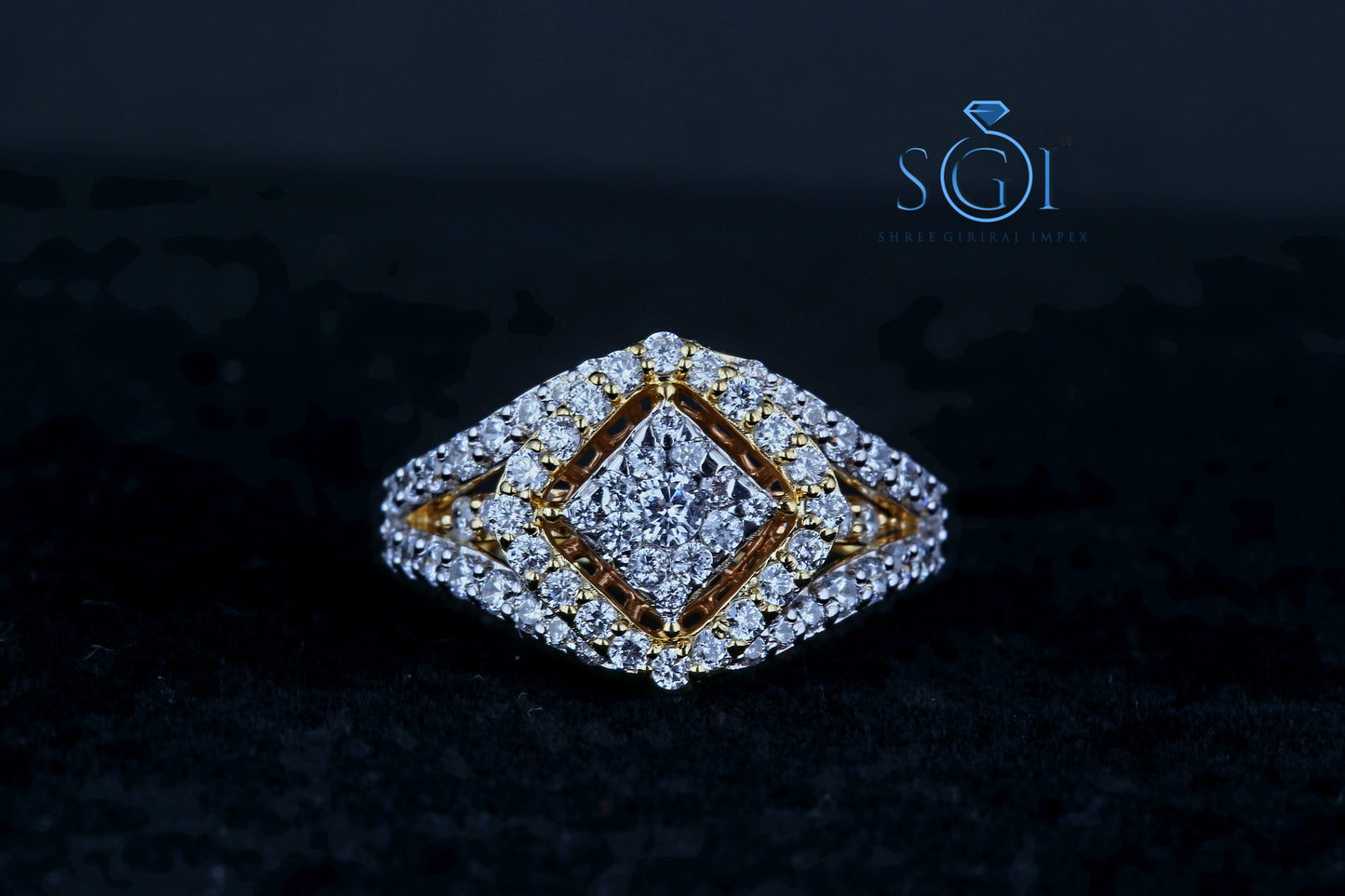 2ctw Moissanite Diamond Star Melle Round Cut Multi Diamond Set Ring For Women In 14K Yellow Gold At Best Price