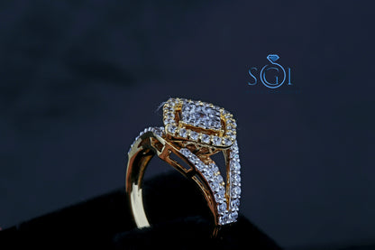 2ctw Moissanite Diamond Star Melle Round Cut Multi Diamond Set Ring For Women In 14K Yellow Gold At Best Price