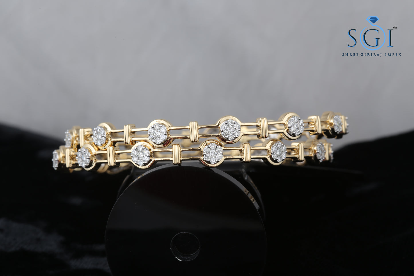 13.80ctw Moissanite Round Cut Diamond Bangles, 8K Solid Gold Wedding Wear Bangles,Fine Diamond Bangles, Floral Designer Bangle Collection At Best Price For Womens