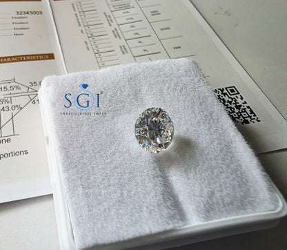 Round Moissanite Loose Stone, 8.5mm D Color VVS1, GRA Certified Gemstone