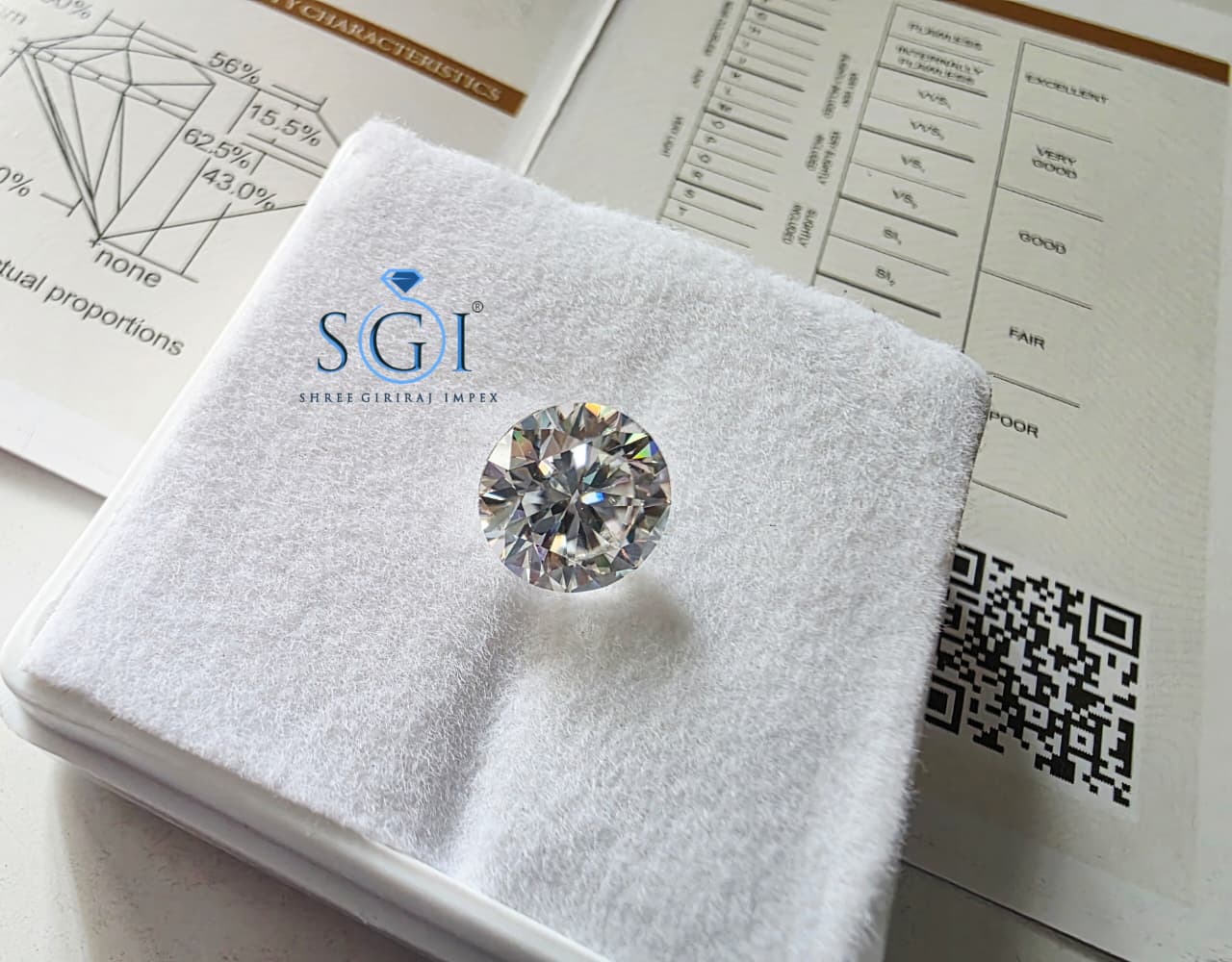 Round Moissanite Loose Stone, 8.5mm D Color VVS1, GRA Certified Gemstone