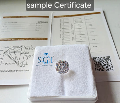 Round Moissanite Loose Stone, 8.5mm D Color VVS1, GRA Certified Gemstone
