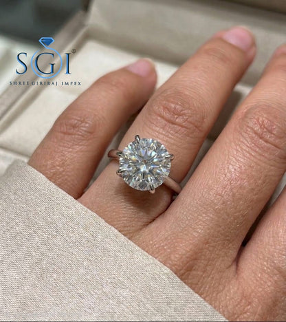 10 CT 14.5mm Round White Moissanite Loose Stone, D Color VVS1 Premium Gemstone, Large Round Moissanite for Custom Luxury Jewelry