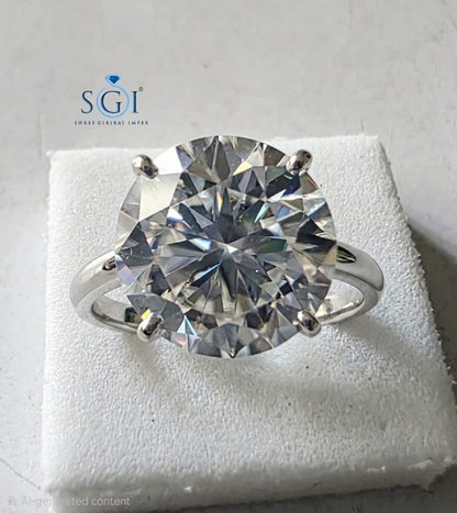 10 CT 14.5mm Round White Moissanite Loose Stone, D Color VVS1 Premium Gemstone, Large Round Moissanite for Custom Luxury Jewelry