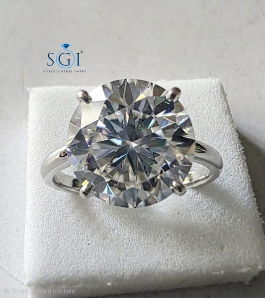10 CT 14.5mm Round White Moissanite Loose Stone, D Color VVS1 Premium Gemstone, Large Round Moissanite for Custom Luxury Jewelry
