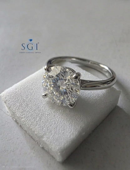 10 CT 14.5mm Round White Moissanite Loose Stone, D Color VVS1 Premium Gemstone, Large Round Moissanite for Custom Luxury Jewelry