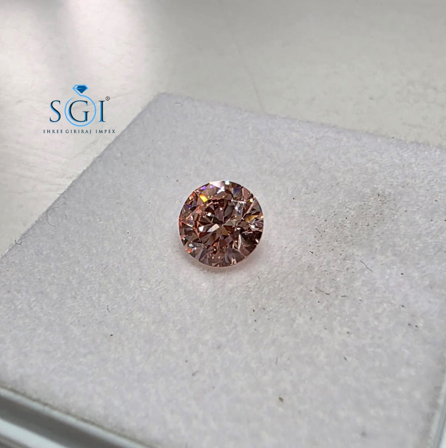 **2 CT 8mm Fancy Pink Lab Grown Diamond Round VS1 Loose Stone | Premium Lab Created Pink Diamond for Custom Jewelry
