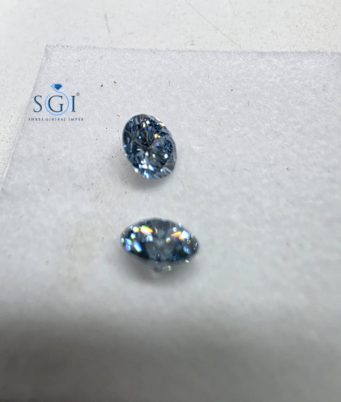 **4.50 CTW Blue CVD Lab Grown Diamond 8mm Round Loose Stones | Premium Blue Lab Created Diamonds for Custom Jewelry**