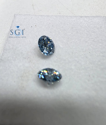 **4.50 CTW Blue CVD Lab Grown Diamond 8mm Round Loose Stones | Premium Blue Lab Created Diamonds for Custom Jewelry**