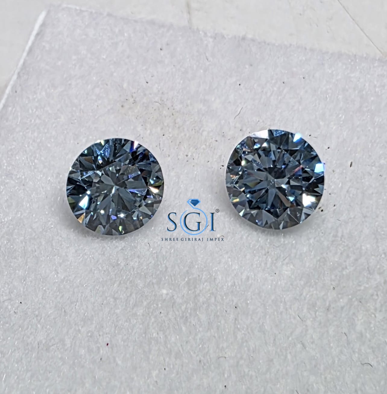 **4.50 CTW Blue CVD Lab Grown Diamond 8mm Round Loose Stones | Premium Blue Lab Created Diamonds for Custom Jewelry**