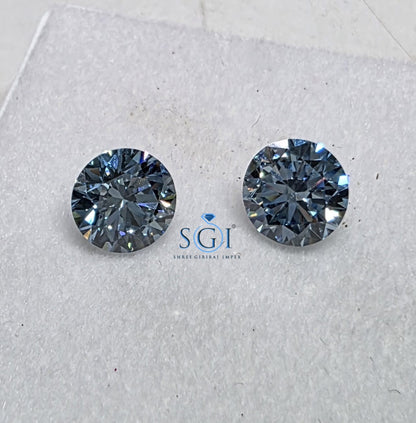 **4.50 CTW Blue CVD Lab Grown Diamond 8mm Round Loose Stones | Premium Blue Lab Created Diamonds for Custom Jewelry**
