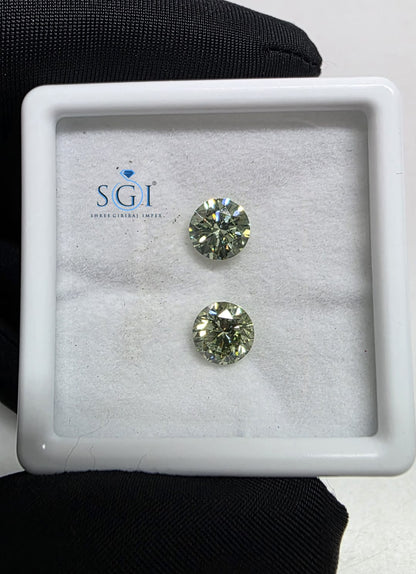 **4 CTW 8mm Round Fancy Green Lab Grown Diamonds | Premium CVD Green Lab Created Loose Stones for Custom Jewelry**