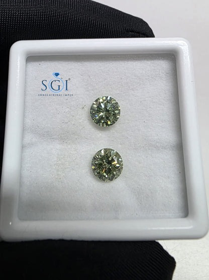 **4 CTW 8mm Round Fancy Green Lab Grown Diamonds | Premium CVD Green Lab Created Loose Stones for Custom Jewelry**