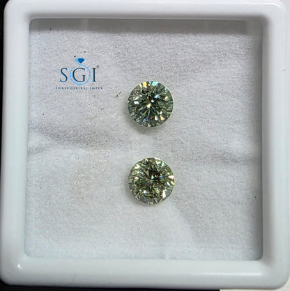 **4 CTW 8mm Round Fancy Green Lab Grown Diamonds | Premium CVD Green Lab Created Loose Stones for Custom Jewelry**