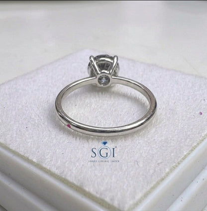 **4.5 CTW Blue CVD Lab Grown Diamond Ring | 8mm Round Blue Lab Created Diamond Ring for Wholesale & Custom Jewelry**